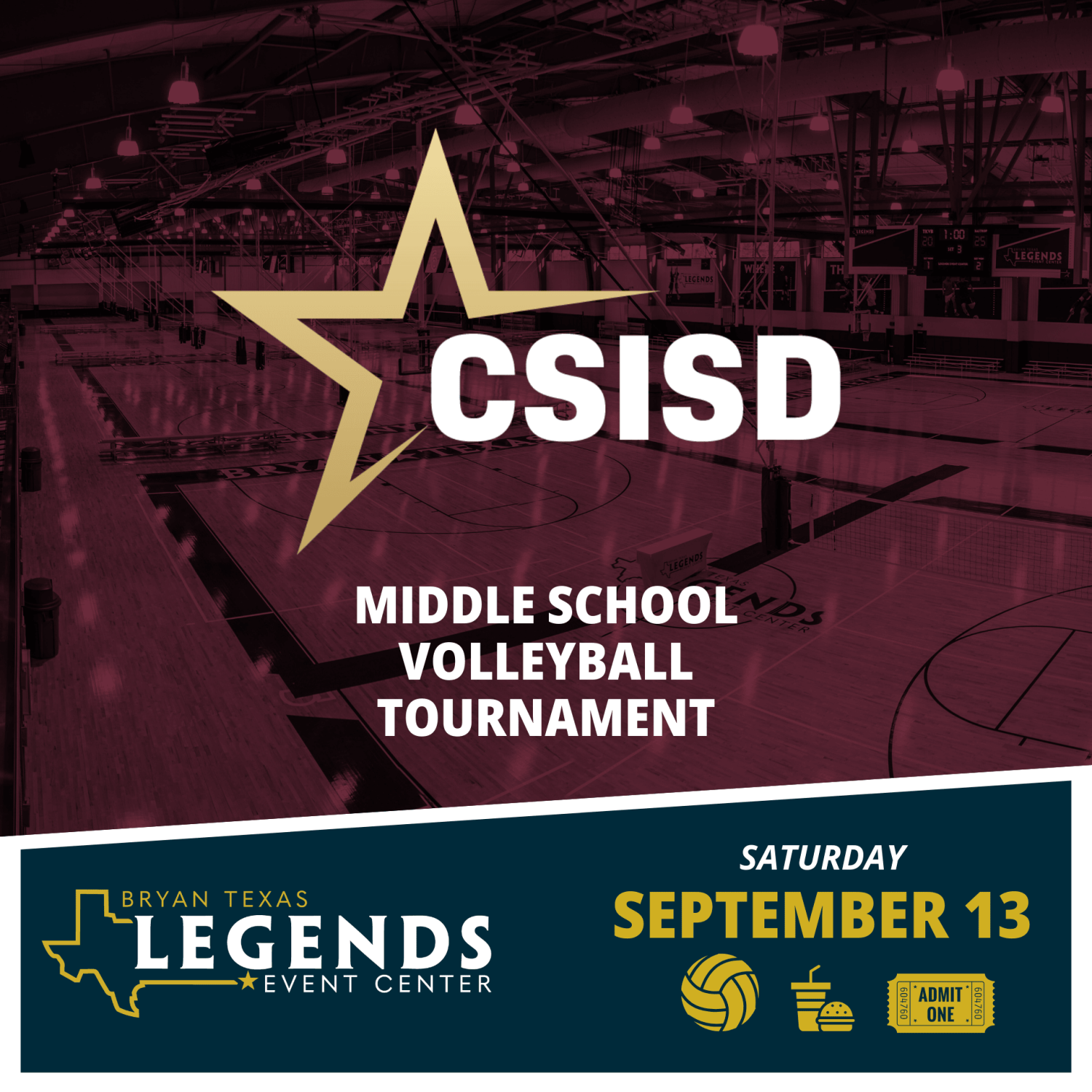 CSISD Middle School Volleyball Tournament - Legends Event Center